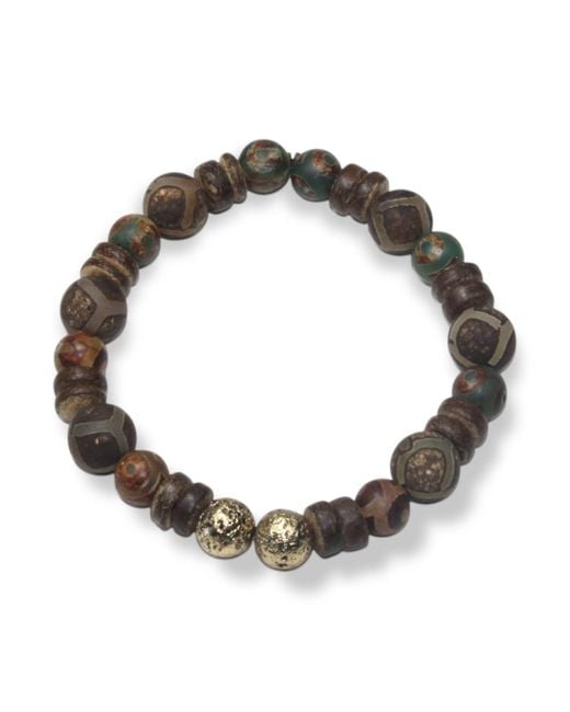 By Virgo Metallic Zaya Tibetan Agate Beaded Bracelet