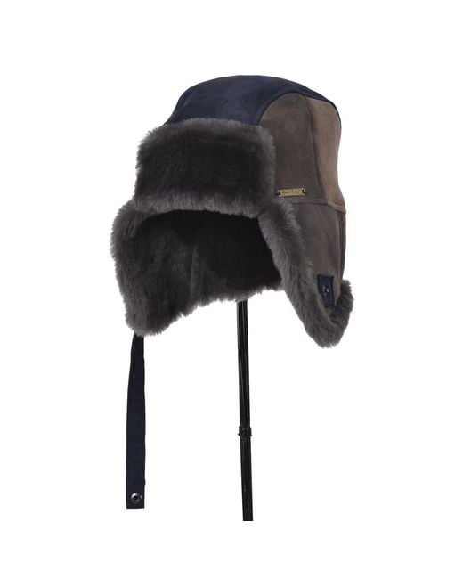 Owen Barry Black Sheepskin Trapper Cromita Patchwork for men