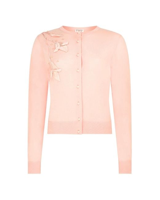 Lisa The Label Pink Magnolia Appliqué Cardi