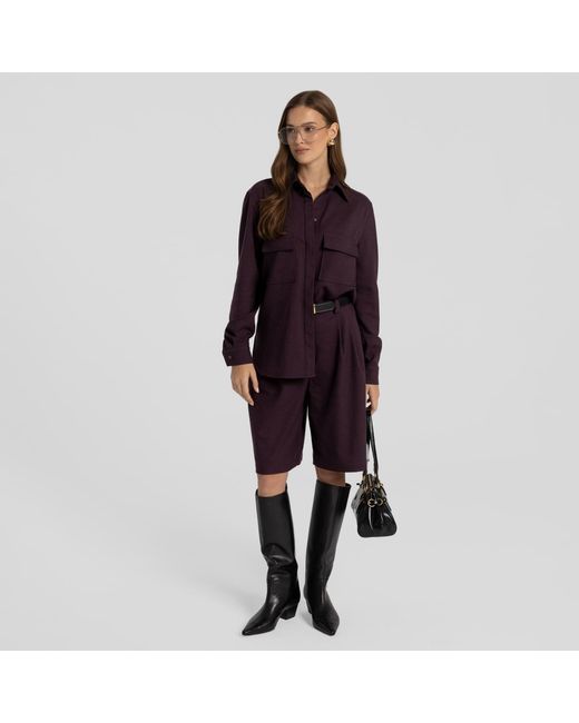 Mandragora Purple Loose Bermuda Shorts Omaro