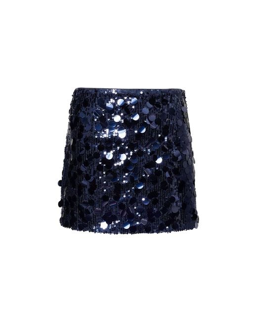 Amy Lynn Blue Oceane Disc Mini Skirt