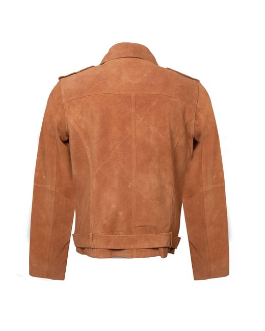 Zasta Studio Brown Empress Camel Biker Leather Jacket for men
