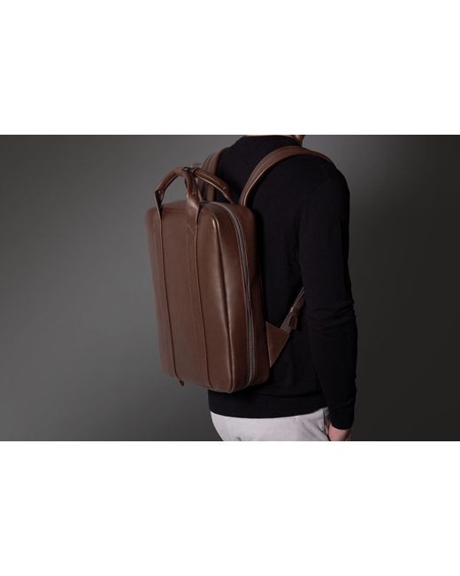 Harber London Brown Leather Backpack for men