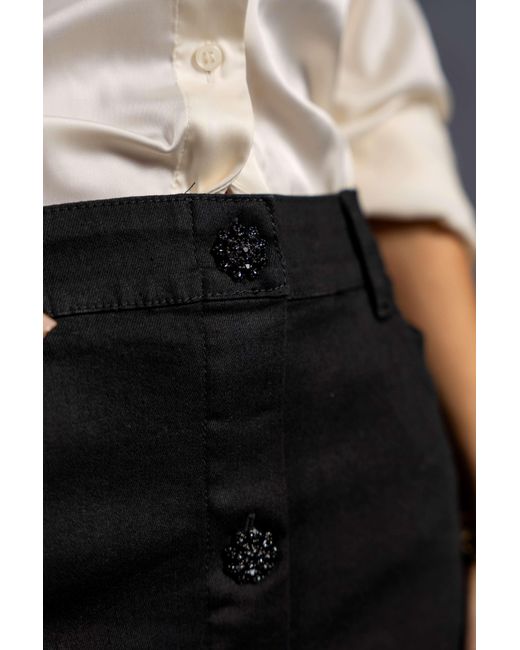 Esther Saadia Black Diamond Stretch Denim Skirt