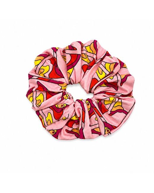 Julia Clancey Red Super Sized Strawberry Martini Organic Cotton Scrunchy