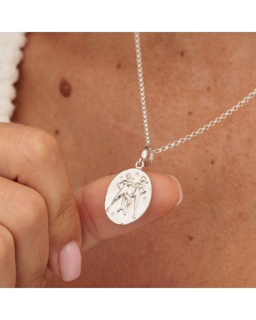 Lily Charmed Metallic Sterling Gemini Zodiac Charm Necklace