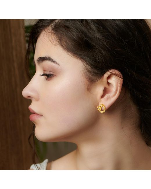 Janus Edinburgh Metallic Nefertem Vermeil Sterling Lace Earrings