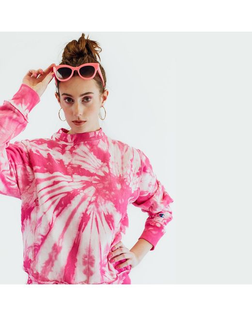 Zenzee Pink Barbie Bubblegum Tie Dye Reconstructed Sweatshirt