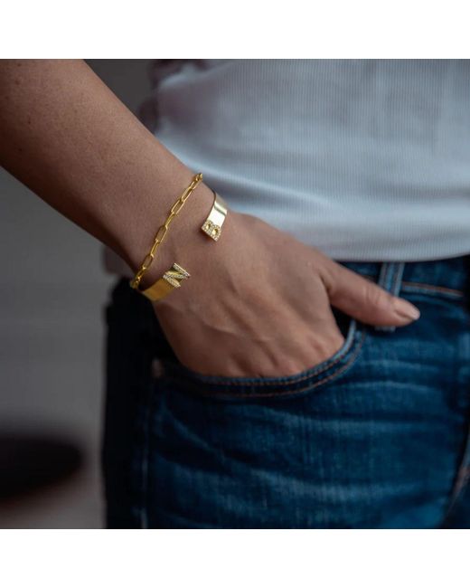 LINYA JEWELLERY Metallic Paperclip Chain Bracelet