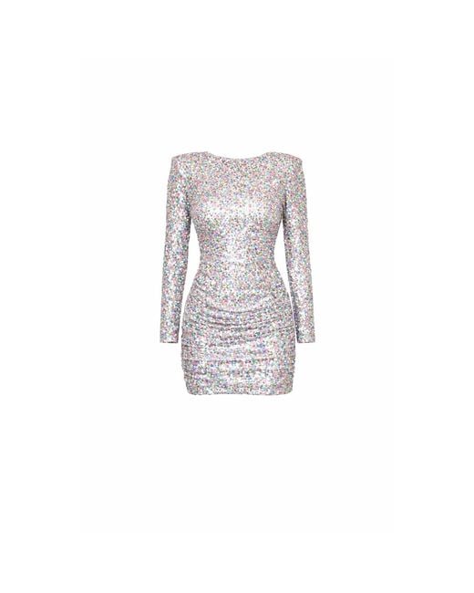 Monice London Gray Bey Sequin Mini Dress