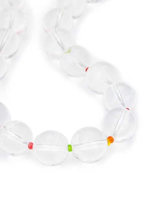 Kybele Studio White Quartz Bonbon Necklace With Glass Spacers