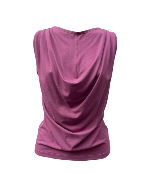 Imaatu Purple Onu Top Berry Sculpting Elastic Bamboo Sustainable Waterfall Drape