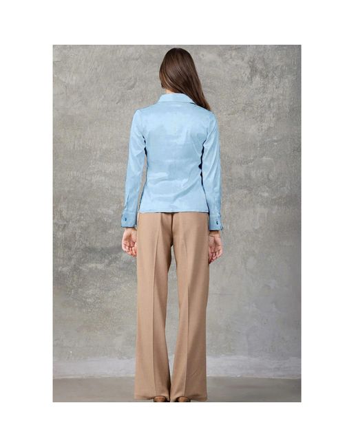 Madison / Savile Blue Sterling Regent Pleated Satin French Cuff Shirt