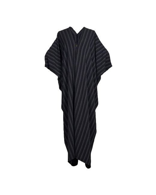 Jennafer Grace Black Federico Pinstripe Caftan Kaftan Dress