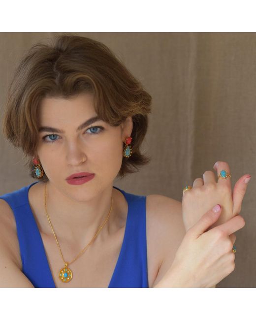 GEM BAZAAR Blue Crown Ring