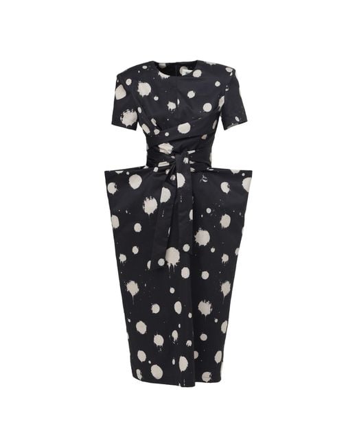 Julia Allert Black Polka Dot Midi Dress With Belt – Capsule Edition