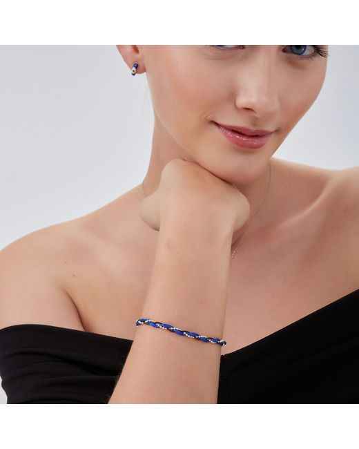 Spero London Brown Braided Bracelet With Sterling Beaded Chain