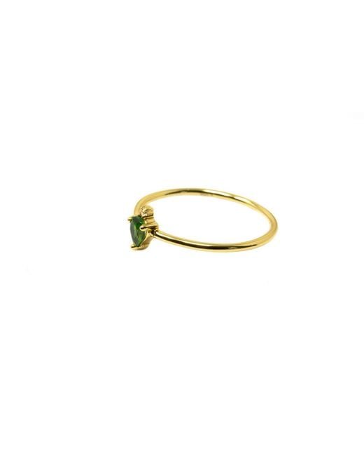 NASI SILVER Multicolor Pear Atarah Ring- Chrome Diopside & Topaz