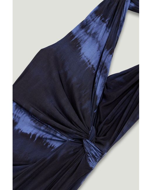 Nocturne Blue Printed Sleeveless Maxi Dress