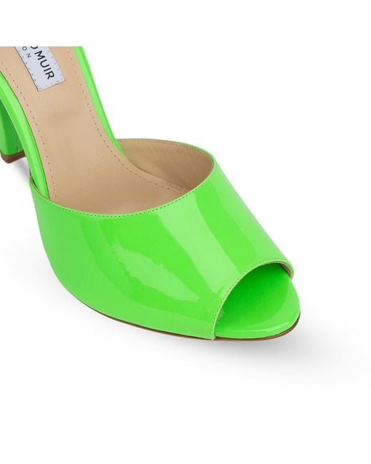 Rosamund Muir London Green Montavia Lime Patent Mules