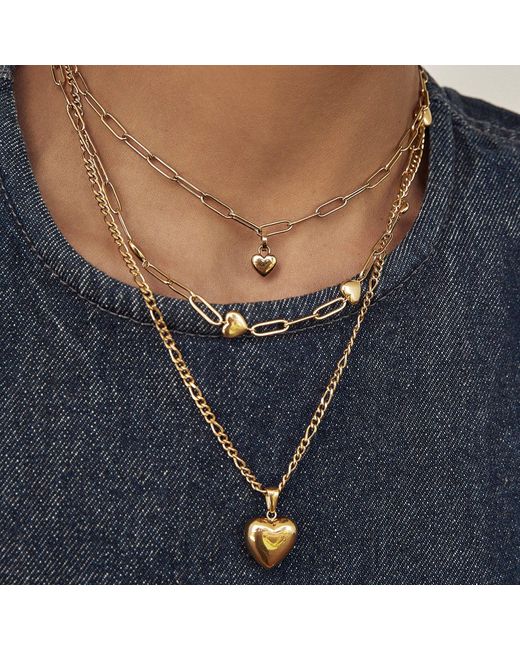 ARMS OF EVE Metallic Rose Heart Necklace