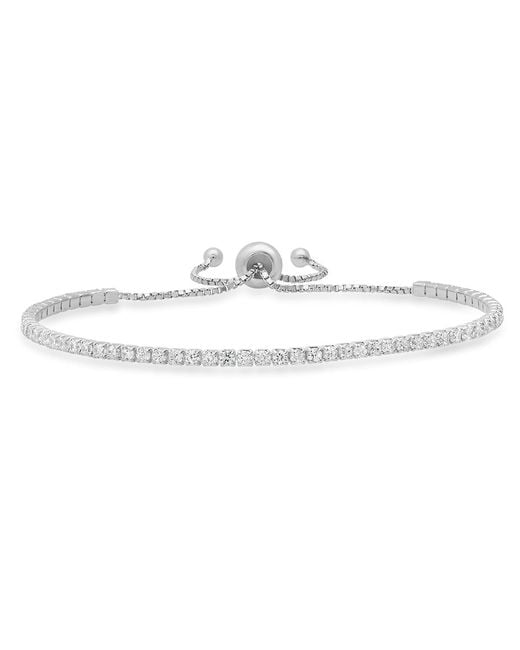 Kylie Harper White Petite Diamond Cz Adjustable Tennis Bracelet