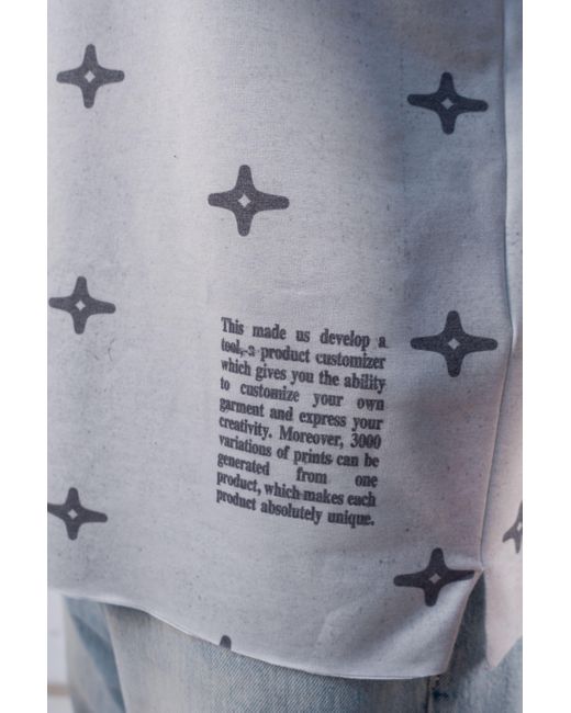 mysimplicated Blue Oversized Full Print T-Shirt for men
