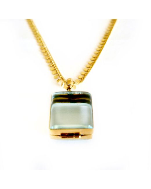 Persia Dona Jewelry Metallic Vintage Square Locket Necklace