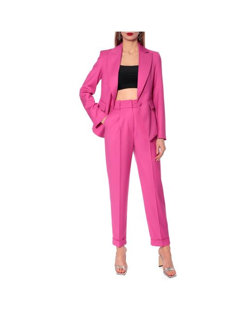 AGGI by HALEWSKI Pink Angela Very Berry Single Breasted Feminine Blazer
