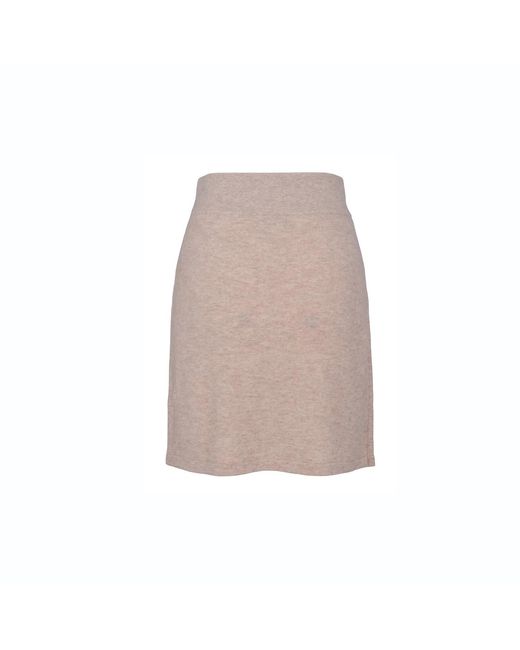tirillm Natural Neutrals Anette Merino Wool Skirt With Wrap Front, Melange