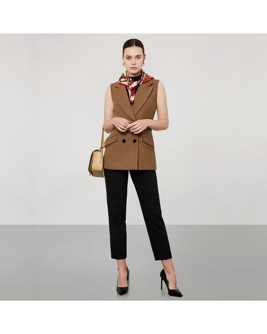 SEREN LONDON Brown Neutrals Double-Breasted Vest