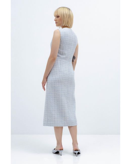 InAvati Gray Midi Light Fitted Dress