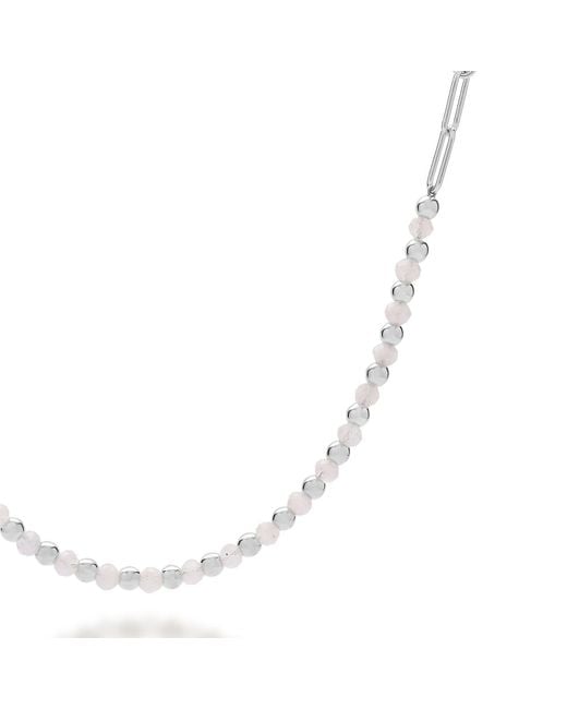 Nellou Jewellery Metallic Moonstone Gem Shine Necklace Sterling