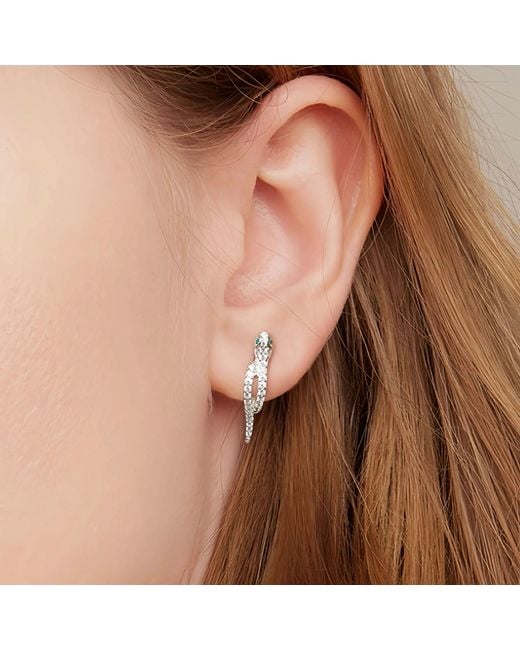 Angel Barocco Metallic Serpent Sparkle Hoop Earrings – & Vermeil