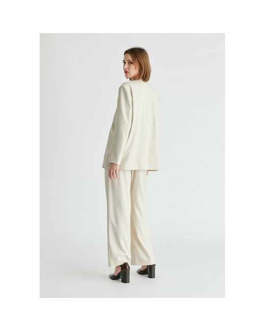 Paisie Natural Neutrals Drop Shoulder Double Breasted Blazer
