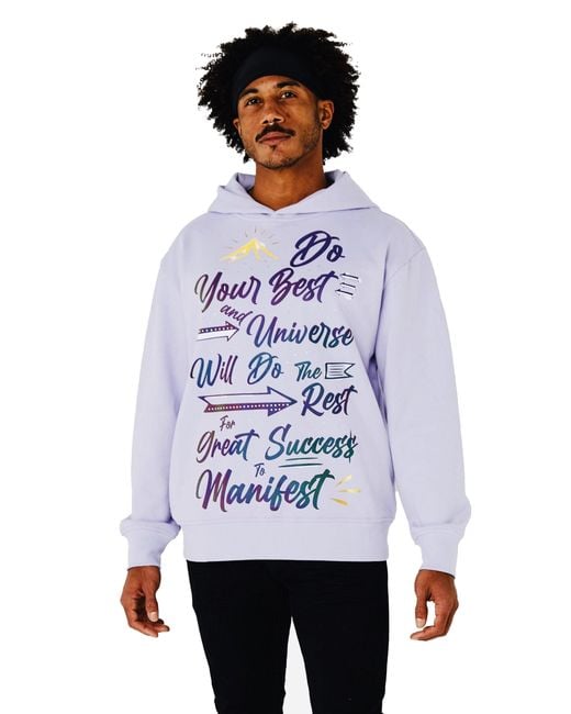 Miracles Manifester Purple Inspirational Affirmation Hoodie With Reflective & Rhinestone Design