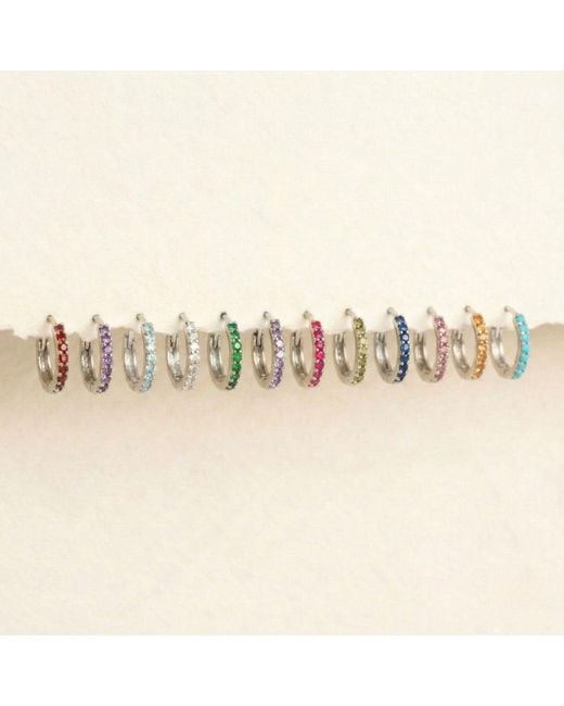 Harfi Blue December Birthstone Small Huggie Hoops