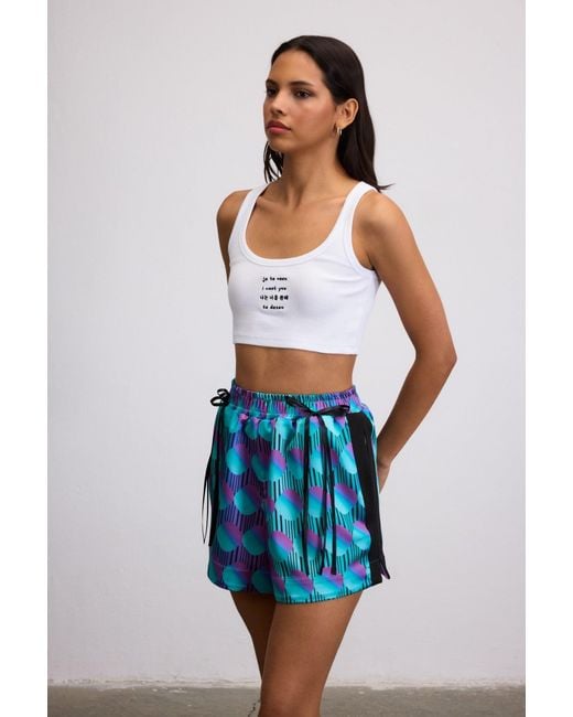 Je Te Veux Blue Jett Polka Dot Shorts With Bow Detail