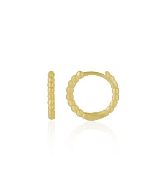 Spero London Metallic Bead Hoop Sterling Earring