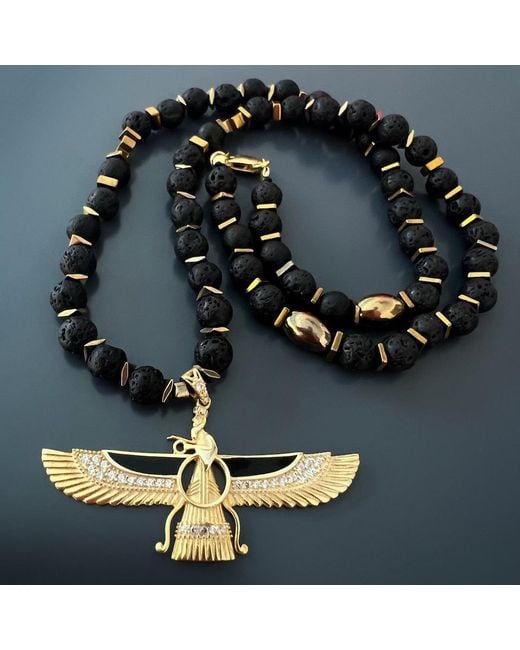 Ebru Jewelry White Powerful Faravahar Necklace