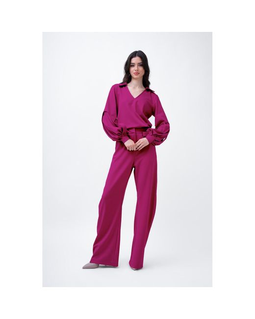BLUZAT Pink Fuchsia Balloon Trousers