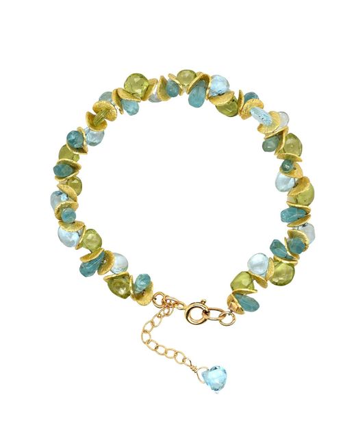 Lori Kaplan Design Metallic Signature Ocean Wave Peridot Apatite Topaz Bracelet
