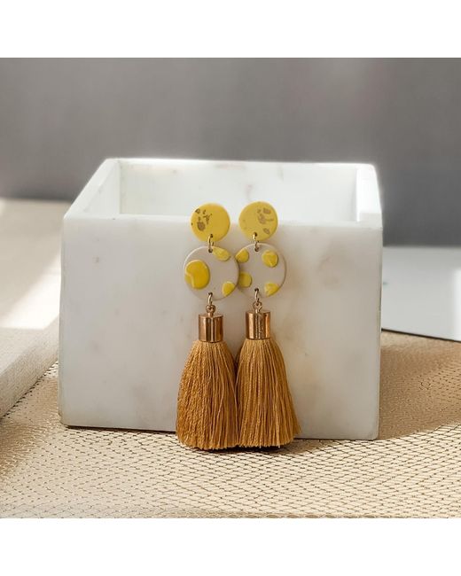Babaloo Metallic Silk Tassel Earrings