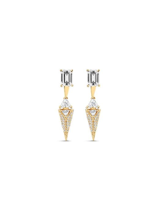 SALLY SKOUFIS Metallic Urge Earrings With Made Cz Diamond Stimulant