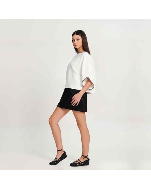 Melissa Black Beta Ankle Strap Ballet Flat