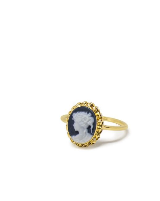 Vintouch Italy Blue Plated Mini Cameo Ring