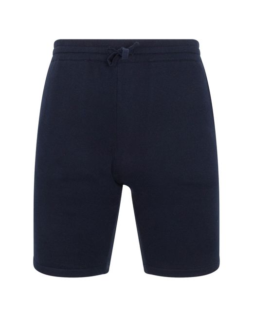 Paul James Knitwear Blue S Midweight Allessio Cotton Knitted Shorts for men