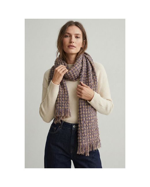 Saachi Gray Crinkle Plaid Scarf