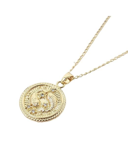 Harfi Metallic Pisces Plated Zodiac Astrology Pendant Charm Necklace