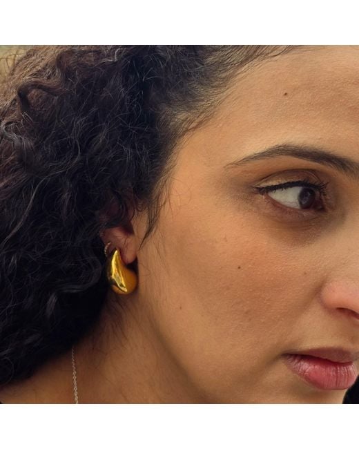 Harfi Metallic Statement Plated Teardrop Style Stud Earrings